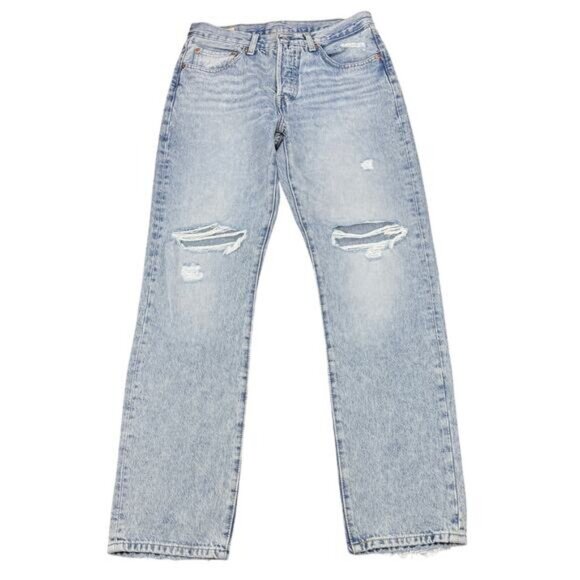 Levi's 501 Original Fit High Rise Straight Jean Light Wash Morning Joyride - Picture 2 of 11